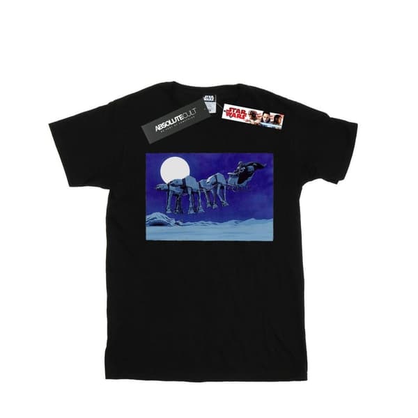 Star Wars Boys Christmas AT-AT Sleigh T-Shirt Black 7-8 Years