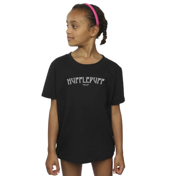 Harry Potter T-shirt i bomull med Hufflepuff-logga för flickor