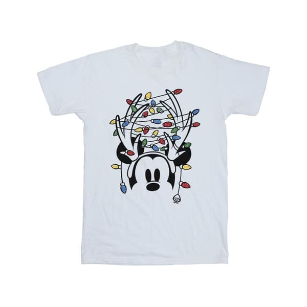 Disney Boys Mickey Mouse Christmas Head Lights T-Shirt