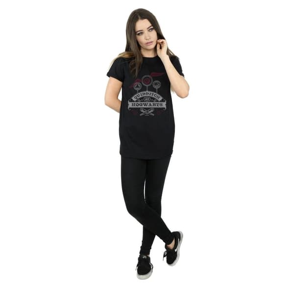 Harry Potter Dam/Tjej Quidditch At Hogwarts Boyfriend T-shirt i bomull
