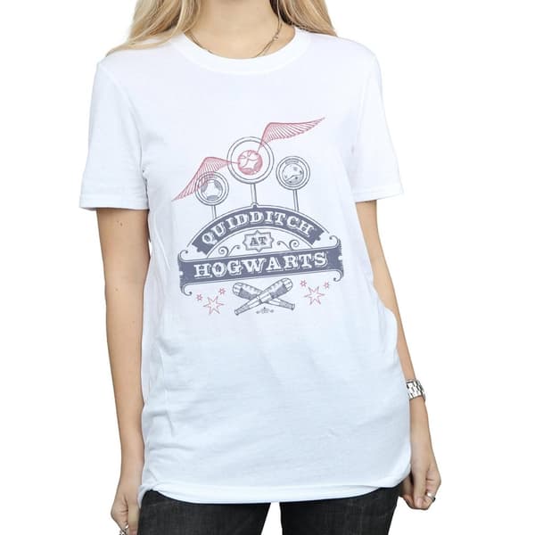 Harry Potter Dam/Tjej Quidditch At Hogwarts Boyfriend T-shirt i bomull