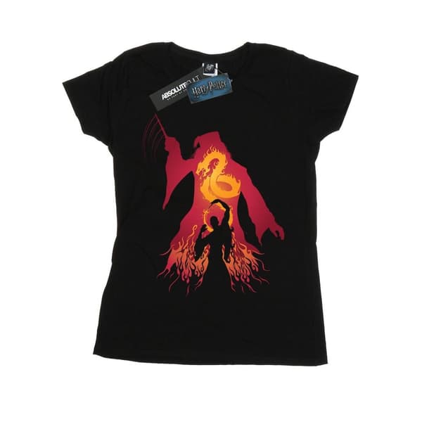Harry Potter Womens/Ladies Dumbledore Silhouette Cotton T-Shirt Black M