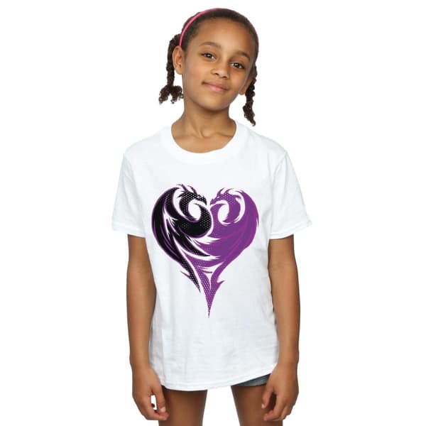 Disney Girls The Descendants T-shirt i bomull med drakhjärta