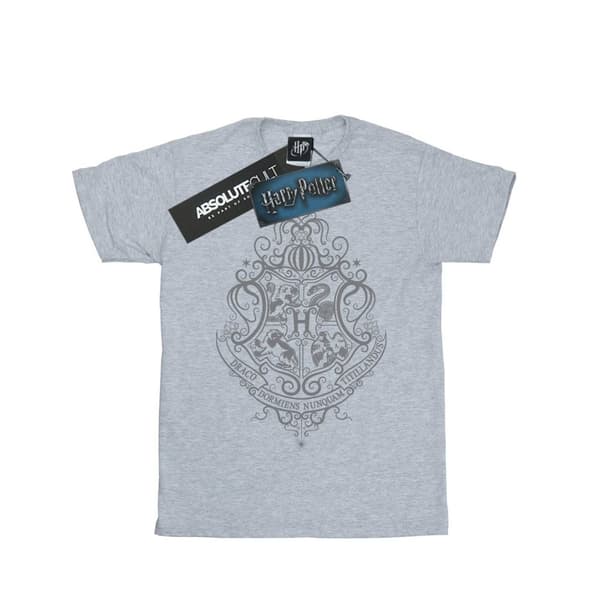 Harry Potter Girls Hogwarts Draco Dormiens Crest Cotton T-Shirt