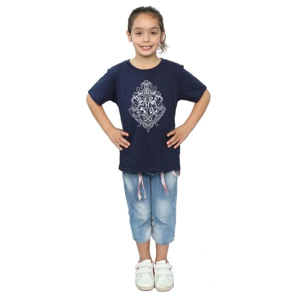 Harry Potter Girls Hogwarts Draco Dormiens Crest Cotton T-Shirt