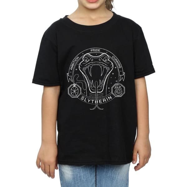 Harry Potter Slytherin Seal T-shirt i bomull för flickor
