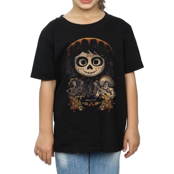 Disney T-shirt i bomull med Coco Miguels ansikte som affisch för flickor