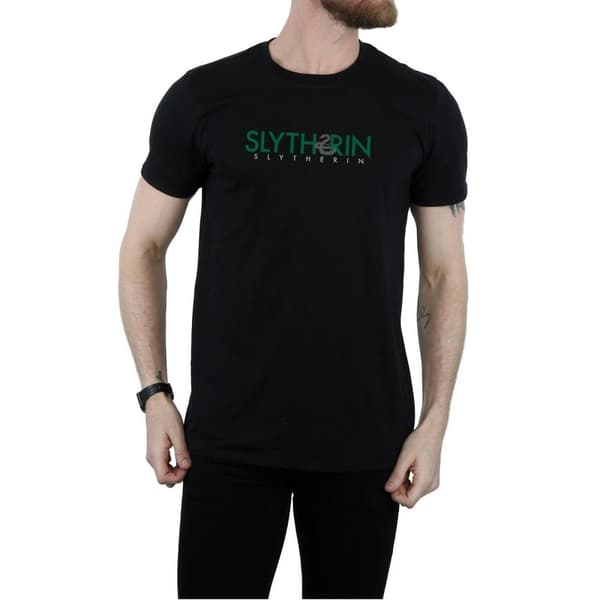Harry Potter Mens Slytherin Text T-Shirt