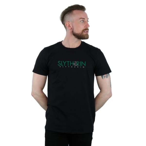 Harry Potter Mens Slytherin Text T-Shirt