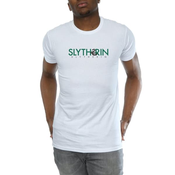 Harry Potter Mens Slytherin Text T-Shirt