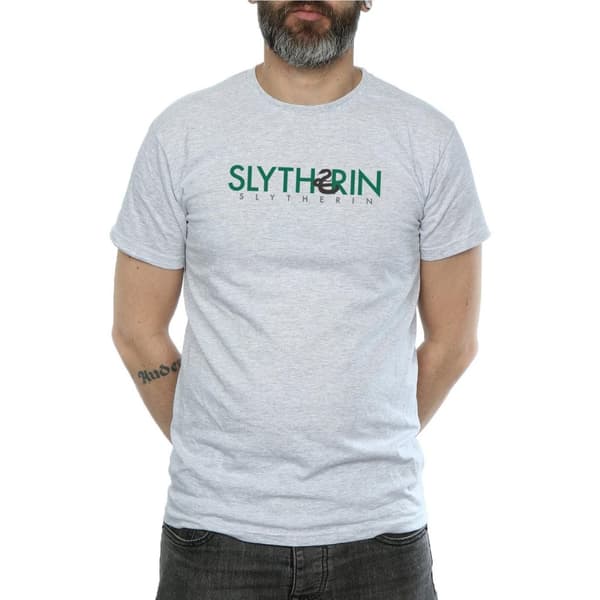 Harry Potter Mens Slytherin Text T-Shirt