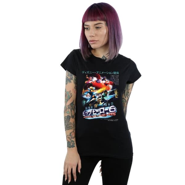 Disney Dam/Tjej Big Hero 6 Anime Cover Bomulls-T-shirt