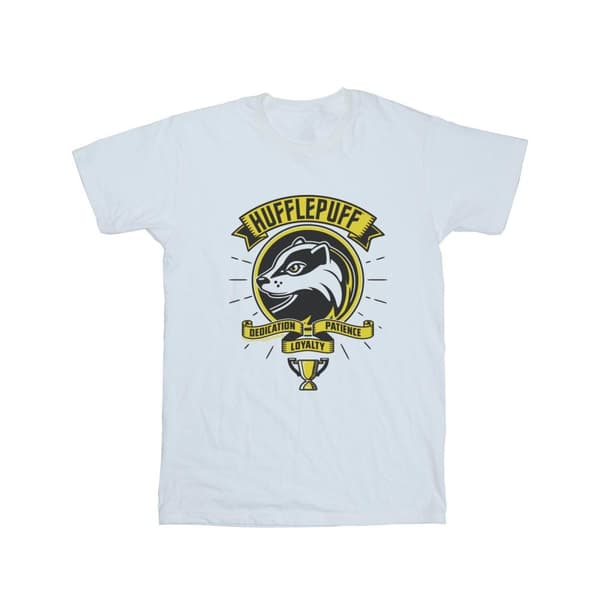 Harry Potter Girls Hufflepuff Toon Crest Cotton T-Shirt