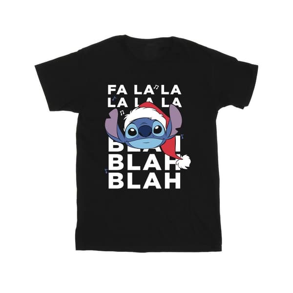 Disney Girls Lilo And Stitch Christmas Blah Blah Blah Cotton T-Shirt