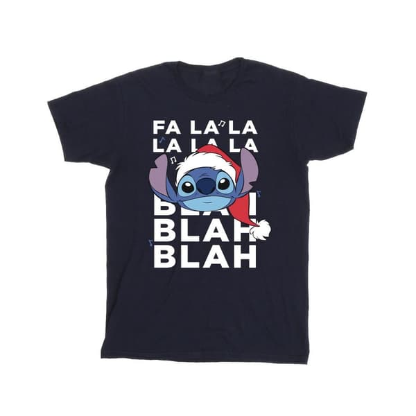 Disney Girls Lilo And Stitch Christmas Blah Blah Blah Cotton T-Shirt
