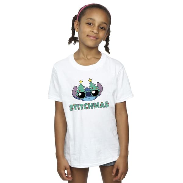 Disney Girls Lilo & Stitch Stitchmas Glasses Cotton T-Shirt