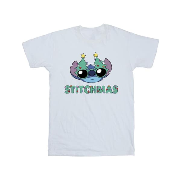 Disney Girls Lilo & Stitch Stitchmas Glasses Cotton T-Shirt
