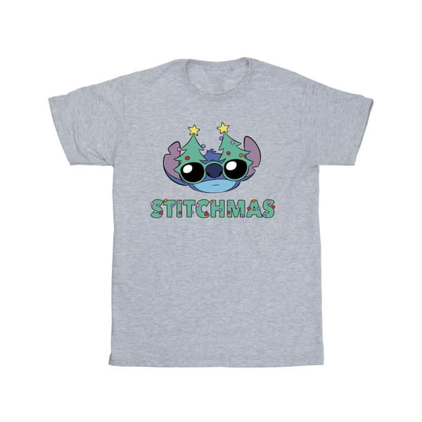 Disney Girls Lilo & Stitch Stitchmas Glasses Cotton T-Shirt
