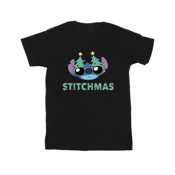 Disney Girls Lilo & Stitch Stitchmas Glasses Cotton T-Shirt