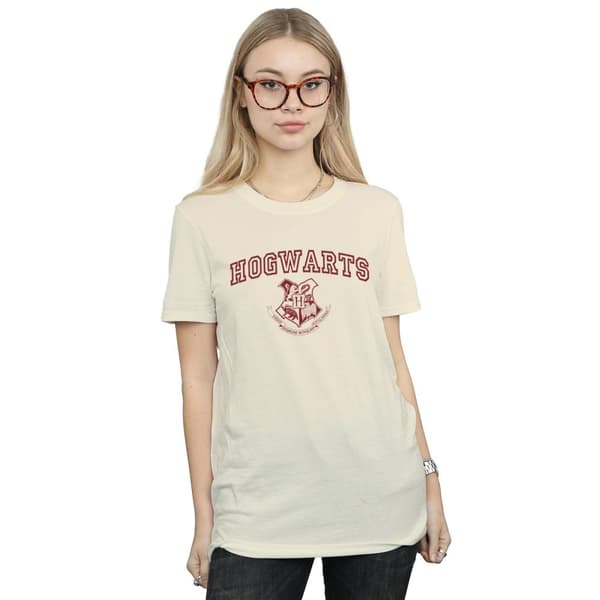 Harry Potter Dam/Tjej Hogwarts Crest Boyfriend T-shirt i bomull
