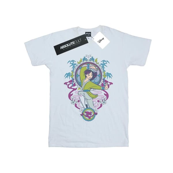 Disney T-shirt i bomull med Mulan-prydnader för flickor