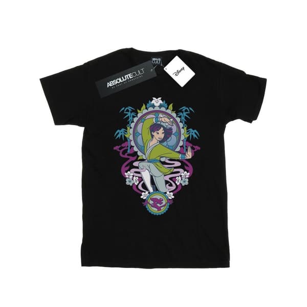 Disney T-shirt i bomull med Mulan-prydnader för flickor