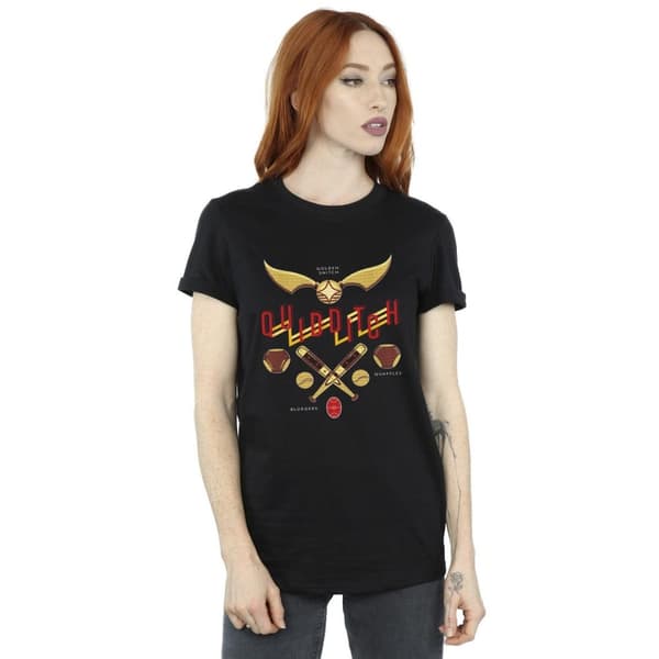 Harry Potter Womens/Ladies Quidditch Golden Snitch Cotton Boyfriend T-Shirt
