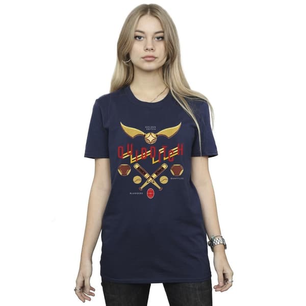 Harry Potter Quidditch - dam/dam Golden Snitch - pojkvänströja i bomull