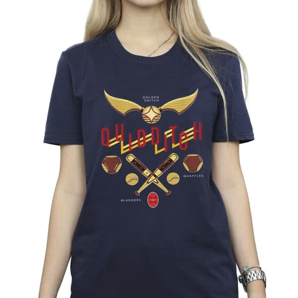 Harry Potter Quidditch - dam/dam Golden Snitch - pojkvänströja i bomull