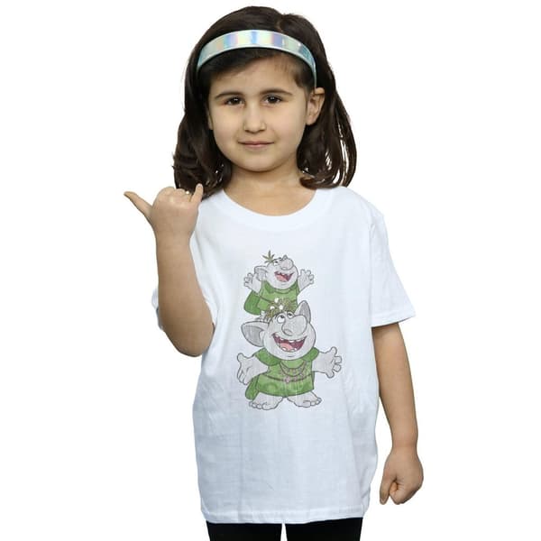 Disney Girls Frozen Handstacking Trolls Cotton T-Shirt
