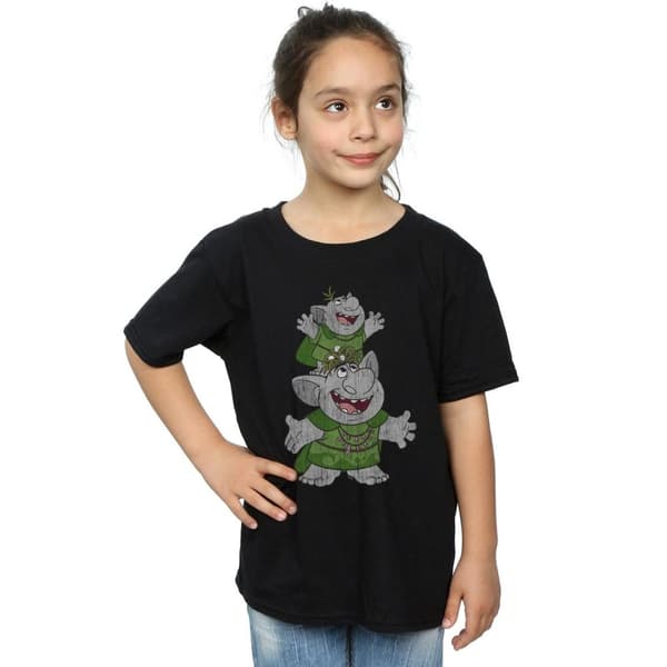 Disney Girls Frozen Handstacking Trolls Cotton T-Shirt