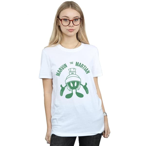 Looney Tunes Womens/Ladies Marvin The Martian Large Head Cotton Boyfriend T-Shirt