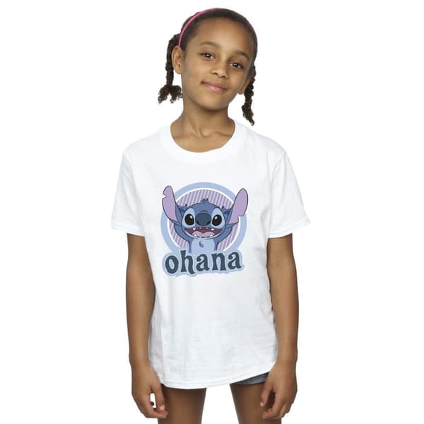 Disney Girls Lilo And Stitch Ohana Circle Cotton T-Shirt