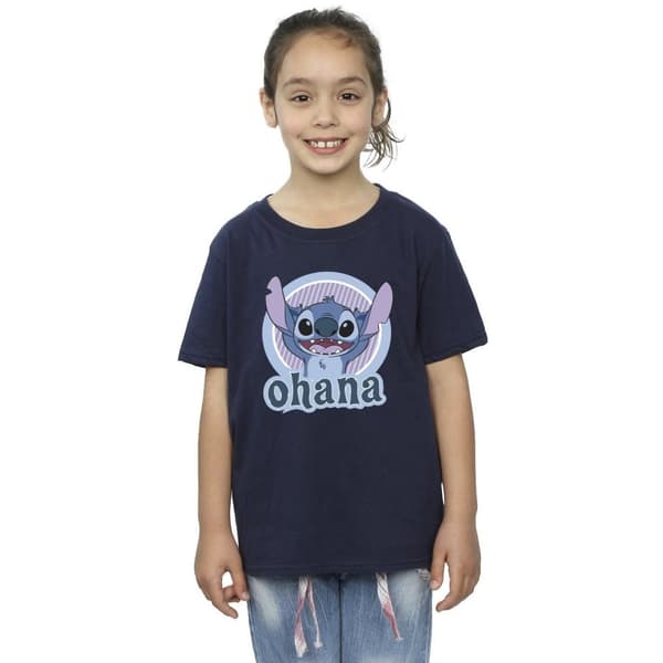 Disney Girls Lilo And Stitch Ohana Circle Cotton T-Shirt