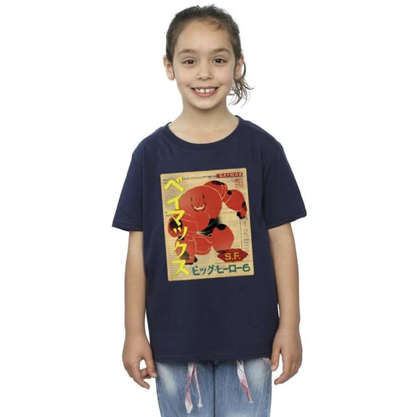 Disney Big Hero 6 Baymax Baymax Newspaper T-shirt i bomull för flickor