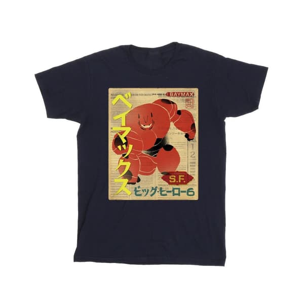 Disney Big Hero 6 Baymax Baymax Newspaper T-shirt i bomull för flickor