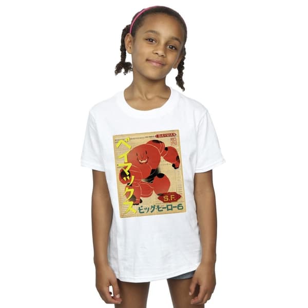 Disney Big Hero 6 Baymax Baymax Newspaper T-shirt i bomull för flickor