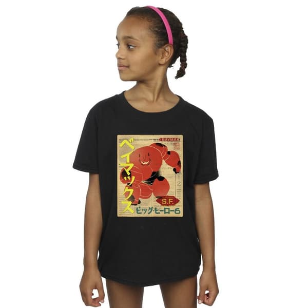 Disney Big Hero 6 Baymax Baymax Newspaper T-shirt i bomull för flickor