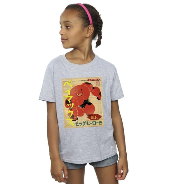 Disney Big Hero 6 Baymax Baymax Newspaper T-shirt i bomull för flickor
