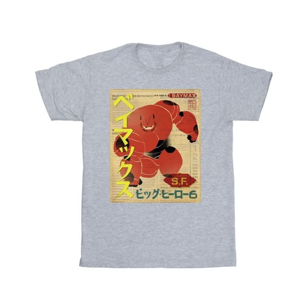 Disney Big Hero 6 Baymax Baymax Newspaper T-shirt i bomull för flickor