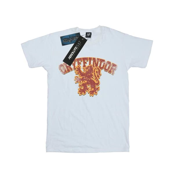 Harry Potter Girls Gryffindor Sport Emblem Cotton T-Shirt White 12-13 Years