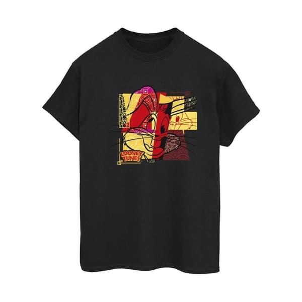 Looney Tunes Dam/Tjej Bugs Bunny Rabbit Nyår Boyfriend T-shirt i bomull
