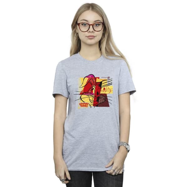 Looney Tunes Dam/Tjej Bugs Bunny Rabbit Nyår Boyfriend T-shirt i bomull
