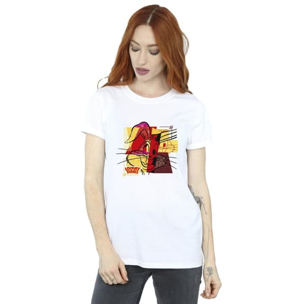 Looney Tunes Dam/Tjej Bugs Bunny Rabbit Nyår Boyfriend T-shirt i bomull