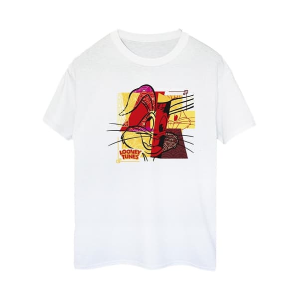 Looney Tunes Dam/Tjej Bugs Bunny Rabbit Nyår Boyfriend T-shirt i bomull