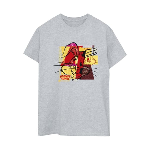 Looney Tunes Dam/Tjej Bugs Bunny Rabbit Nyår Boyfriend T-shirt i bomull