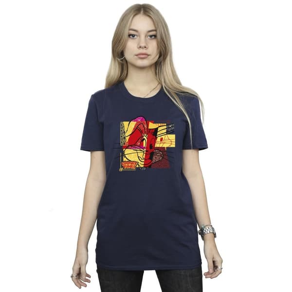 Looney Tunes Dam/Tjej Bugs Bunny Rabbit Nyår Boyfriend T-shirt i bomull