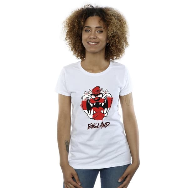 Looney Tunes Womens/Ladies Taz England Face Cotton T-Shirt