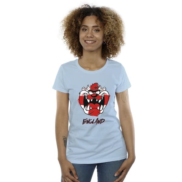 Looney Tunes Taz England Face - bomulls-T-shirt för damer/kvinnor