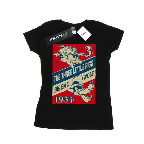 Disney Womens/Ladies Three Little Pigs And The Big Bad Wolf Cotton T-Shirt